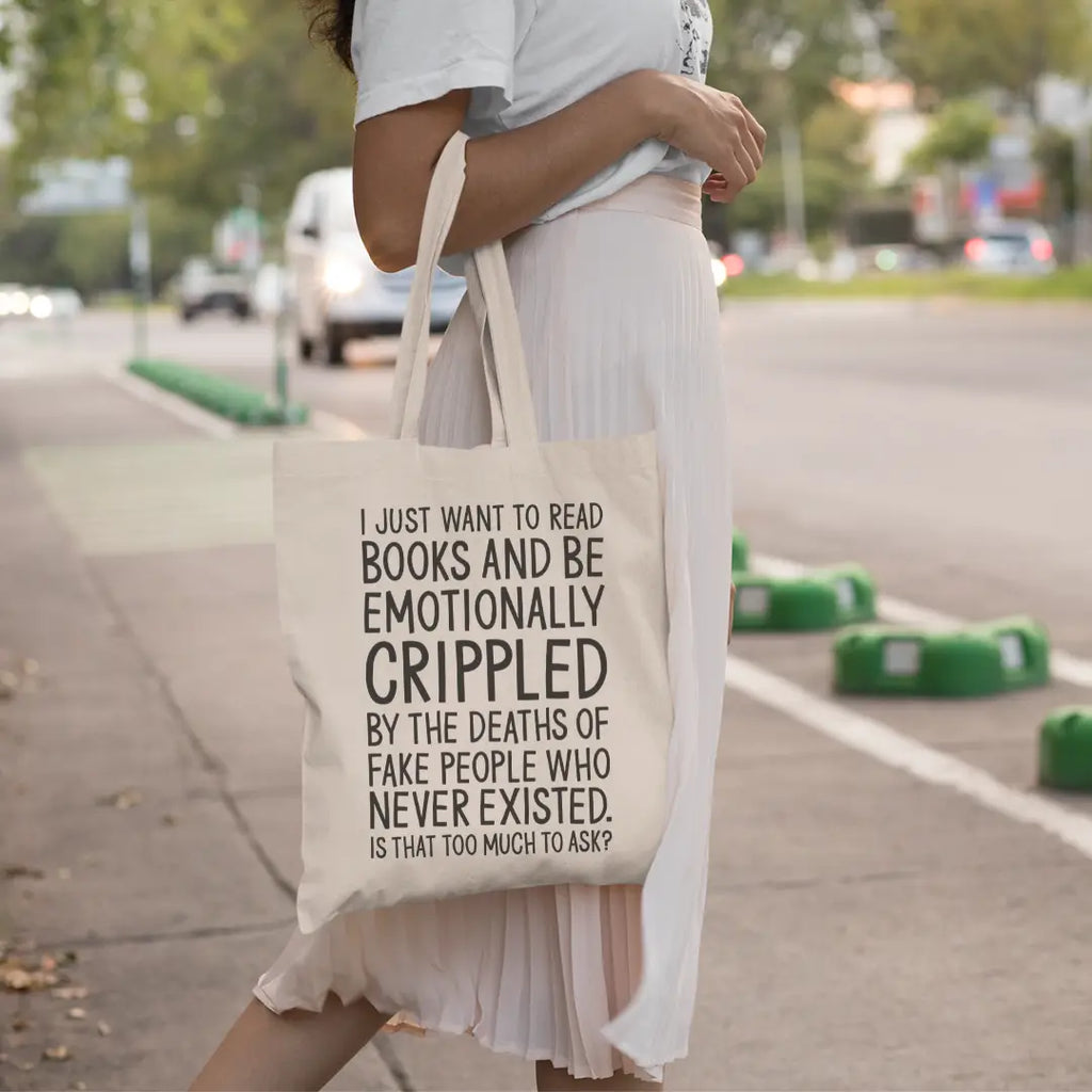 Emotionally Crippled Book Lovers Canvas Tote Bag