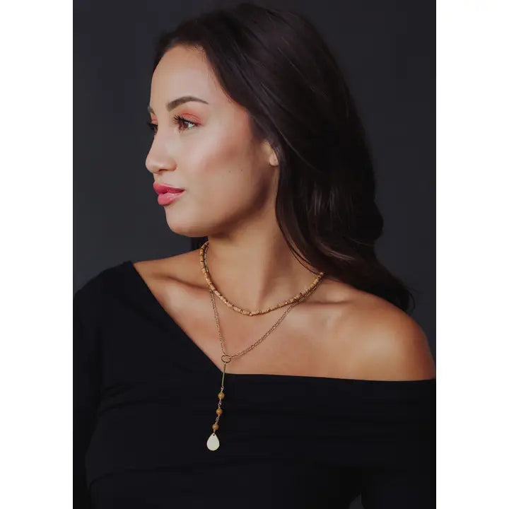 Gold Layered Lariat Necklace