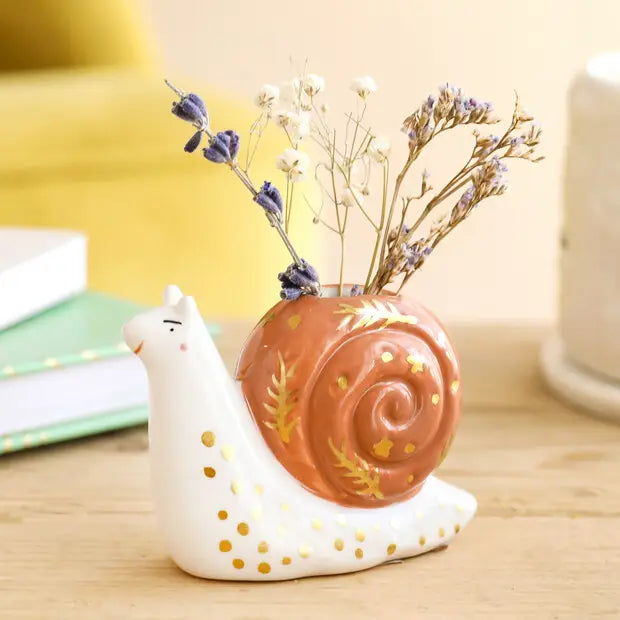 Snail Ceramic Bud Vase