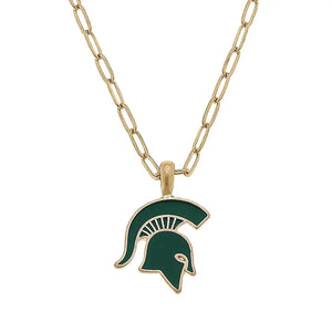Michigan State University Spartans Enamel Pendant Necklace
