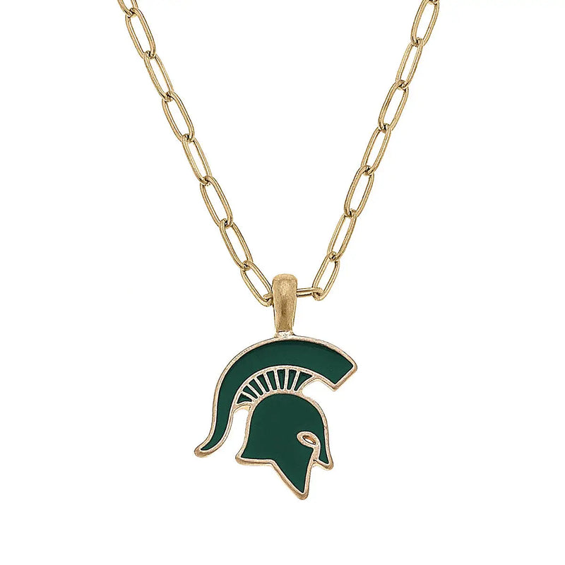 Michigan State University Spartans Enamel Pendant Necklace