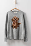 Playful Puppy Graphic Knit Sweater