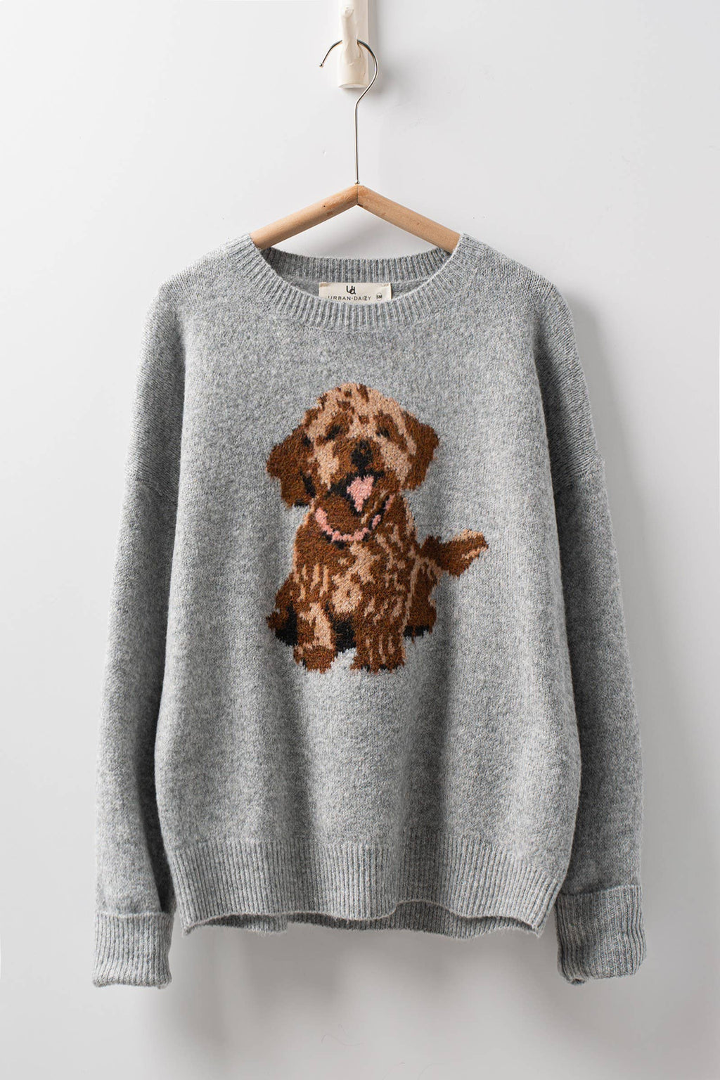 Playful Puppy Graphic Knit Sweater