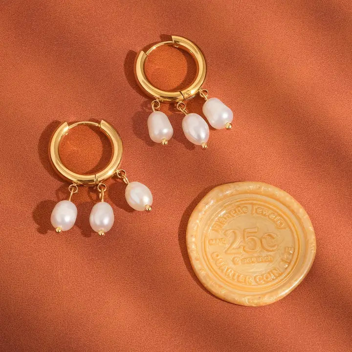 Sejour 18K Gold Non-Tarnish Petitle Pearl Dangle Earring