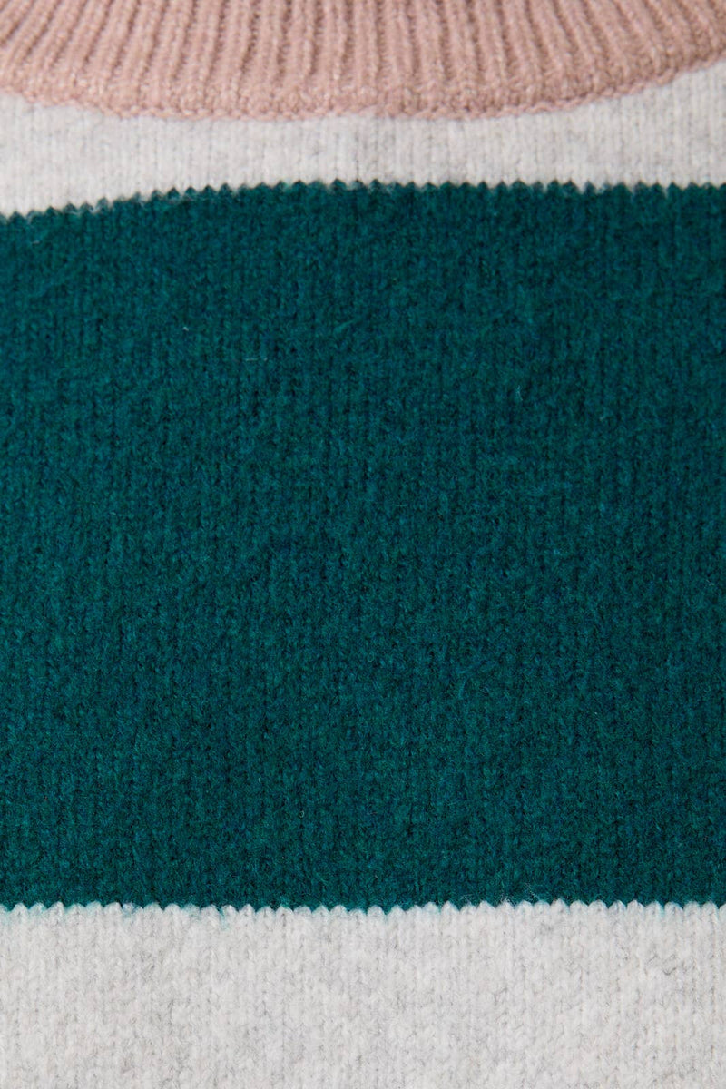 Kristen Long Sleeve Crew Neck Stripe Sweater