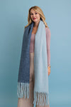 Cozy Solid Two Tone Tassel Scarf in Rust, Blue or Red