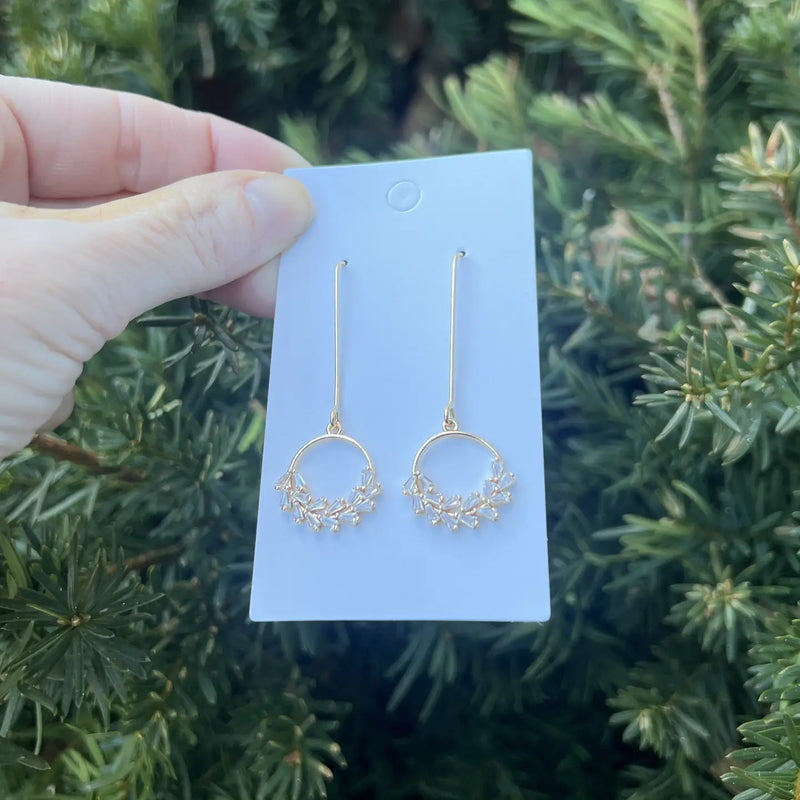 Rhinestone Circle Dangle Earrings