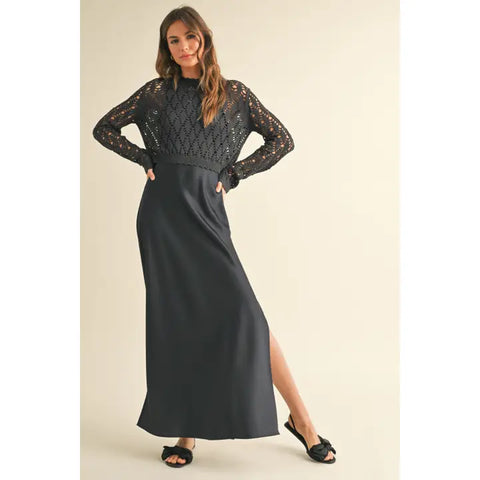 Polka Dot Pleated Circle Midi Skirt
