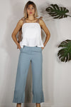 Colette Linen Blend Palazzo Pant in Sage