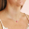 Pink Daisy Stud Necklace in Silver