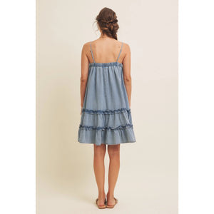 Monet Denim Washed Babydoll Dress