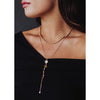 Gold & Beaded Layered Lariat Necklace