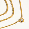 Paulette 18K Tri-layer CZ Chain Necklace
