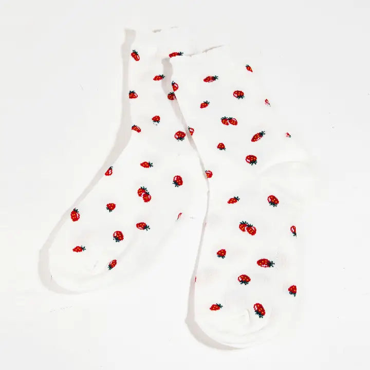 Strawberry Print Socks
