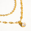 Cerise 18K Stone Stacked Necklace