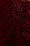 Rita Back Lace Trim Long Sleeve Sweater in Wine