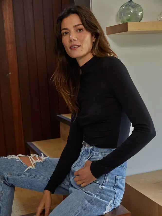 By Together Perfect Layering Turtleneck Long Sleeve in Black