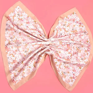 Cherry Blossom Print Silky Bandana Scarf