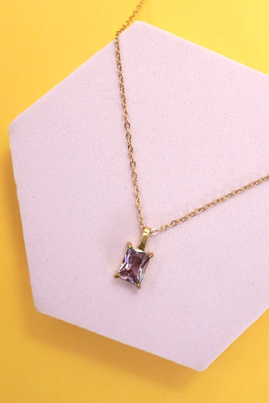 18K Stainless Steel Tarnish Free Glass Necklace