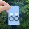 Black Gold Twist Acrylic Double Disc Earrings