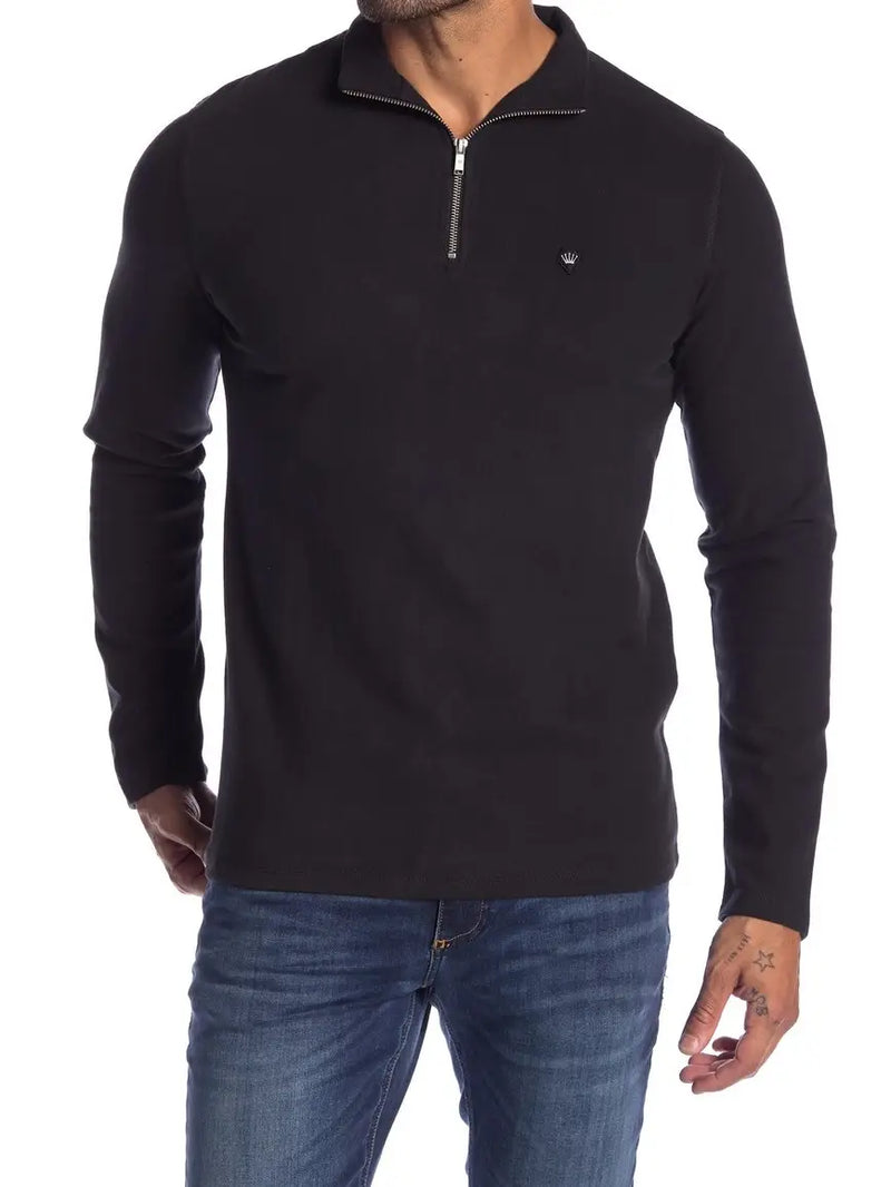 Men's Quarter Zip Black Sweatshirt