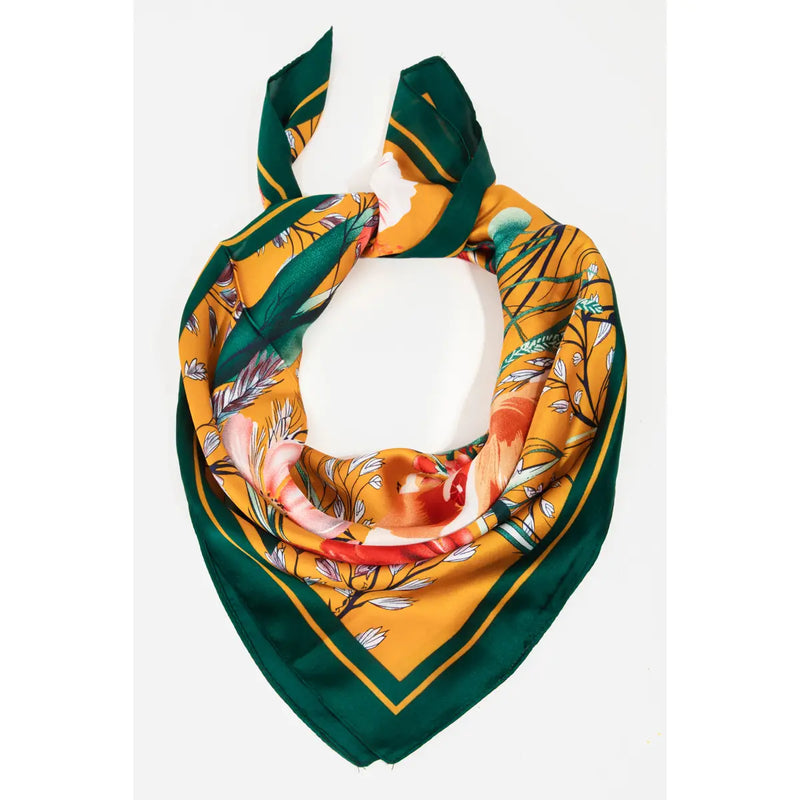 Floral Garden Print Bandana Scarf
