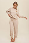 Waffle Knit Long Sleeve Lounge Set