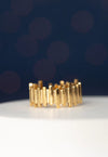 Multicolored Long Luna Gold Statement Earrings Handmade