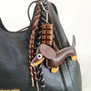 Chocolate Dachshund Bag Charm With Braided Accessory