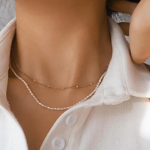 Camryn 18K Layered Pearl Chain Necklace