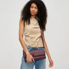 Ada Top Handle Woven East West Clutch Crossbody in Wine by Urban Expressions