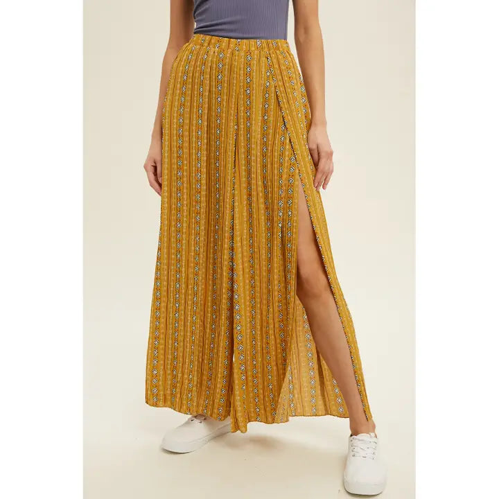 Stacia Pleated Pants With Slit
