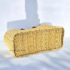 Leather Handled Market Reed Basket Tote in 3 Sizes