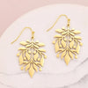 Gold Embossed Disc Metal Statement Earrings