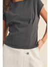 Corset Style Top in Charcoal Grey by Miou Muse