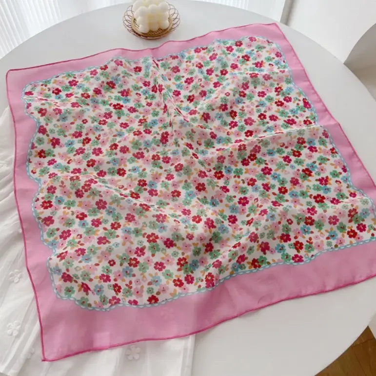 Ditsy Print Silky Bandana Scarf