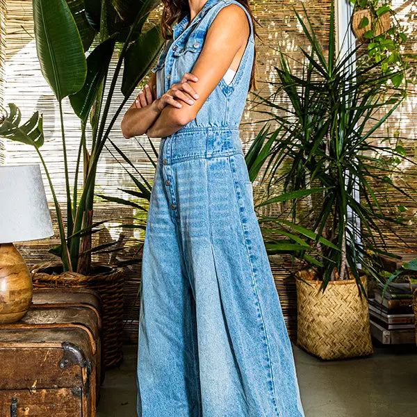 Leigha Denim Jumpsuit by BucketList