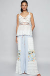 Olivia V-Neck Crochet White Top by POL