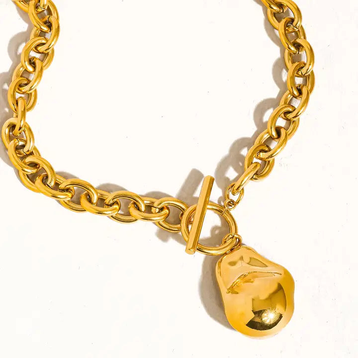 Ciel 18K Non-Tarnish Large Pearl Chain Necklace