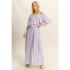 Liesel Off Shoulder Blouse and Pant Set in Lavender