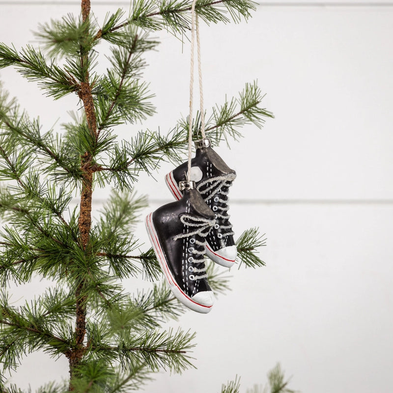 Black High Top Glass Ornament