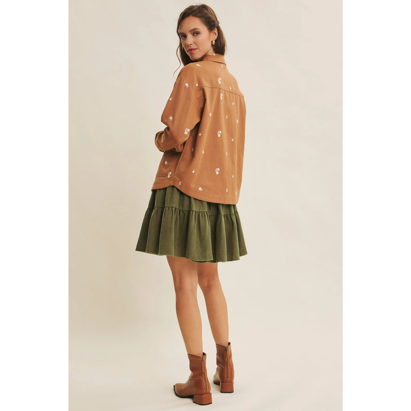 Embroidered Cotton Twill Utility Jacket
