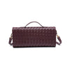 Ada Top Handle Woven East West Clutch Crossbody in Wine by Urban Expressions