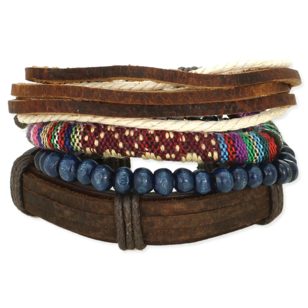 Coastal Comfort Unisex Leather Bracelet Sets