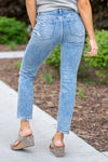 Conveniently High Rise Crop Slim Straight Jeans by Flying Monkey