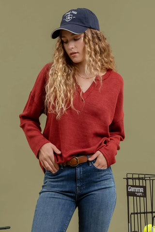 Tilley Long Sleeve Boat Neck Boxy Sweater Top