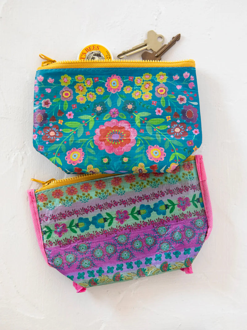 Small Recycled and Reversible Zippered Pouches