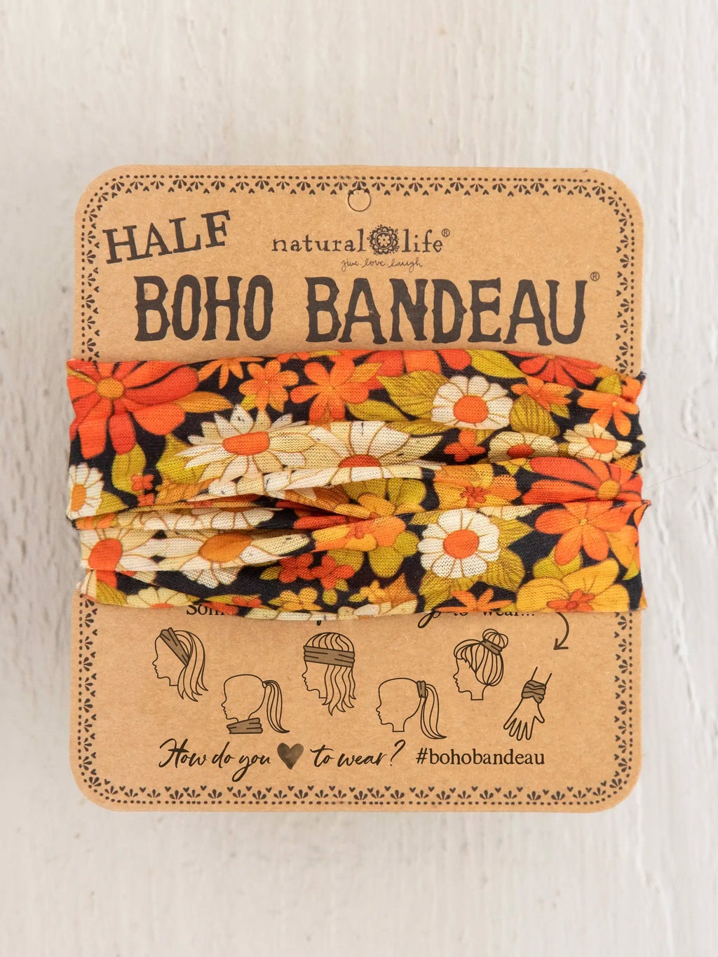 Half Boho Bandeau Ditsy Garden Black