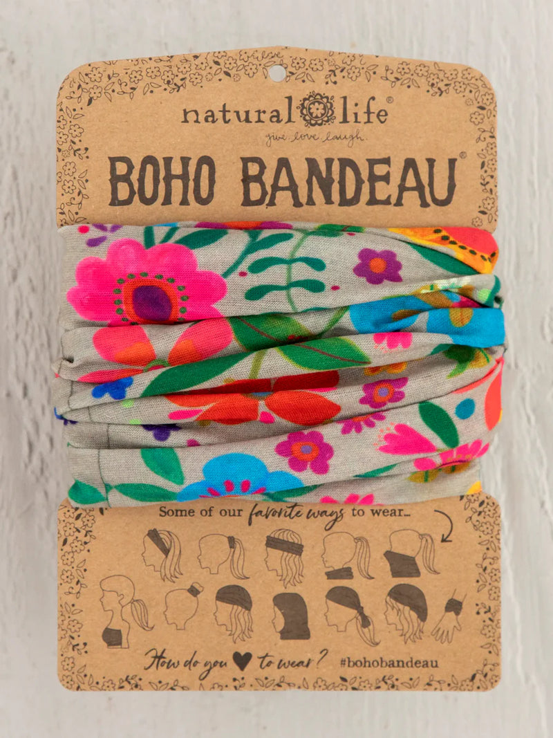 Boho Bandeau in Lt Taupe Folk Flower by Natural Life