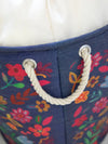 Laundry Hamper Blue Folk Flower by Natural Life